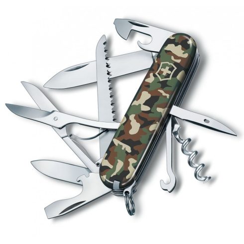 VICTORINOX Huntsman Camo - ollós, fűrészes svájci bicska