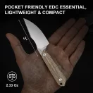 KIZER Mini Harpoon Maverick Customs AEB-L Micarta Fixpengés - 1040S7