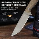 KIZER Begleiter Fix 3V Burlap Micarta túlélőkés -  1045MD1