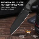 KIZER Begleiter Fix 3V Micarta Sheepfoot túlélőkés