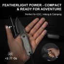 KIZER Azo Drop Bear Clip Point Fixed Micarta fixpengés - 1092A1