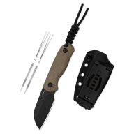 KIZER Drop Bear Fix AEB-L Black Stonewashed Brown Micarta Fixpengés - 1093A2