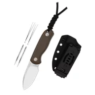   KIZER Drop Bear Fix 14C28N Satin Norplex UltreX Brown Micarta Fixpengés