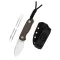 KIZER Drop Bear Fix 14C28N Satin Norplex UltreX Brown Micarta Fixpengés