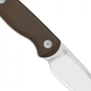 KIZER Drop Bear Fix 14C28N Satin Norplex UltreX Brown Micarta Fixpengés