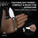 KIZER Drop Bear Fix 14C28N Satin Norplex UltreX Brown Micarta Fixpengés