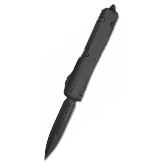   MICROTECH Ultratech D/E Black DLC Carbon Fiber Signature Series OTF rugós bicska