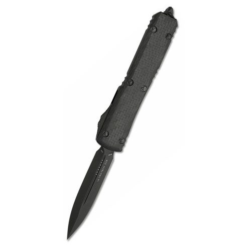 MICROTECH Ultratech D/E Black DLC Carbon Fiber Signature Series OTF rugós bicska - 122-1DLCTCFS