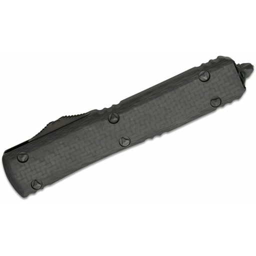 MICROTECH Ultratech D/E Black DLC Carbon Fiber Signature Series OTF rugós bicska - 122-1DLCTCFS