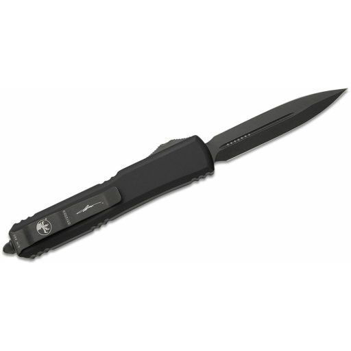 MICROTECH Ultratech D/E Black DLC Carbon Fiber Signature Series OTF rugós bicska - 122-1DLCTCFS