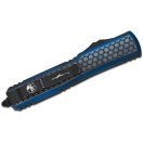 MICROTECH Ultratech Hex Pattern Weathered Blue T/E Distressed Black OTF rugós bicska