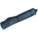 MICROTECH Ultratech Hex Pattern Weathered Blue T/E Distressed Black OTF rugós bicska