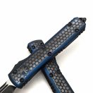 MICROTECH Ultratech Hex Pattern Weathered Blue T/E Distressed Black OTF rugós bicska