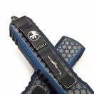 MICROTECH Ultratech Hex Pattern Weathered Blue T/E Distressed Black OTF rugós bicska