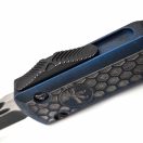 MICROTECH Ultratech Hex Pattern Weathered Blue T/E Distressed Black OTF rugós bicska