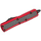 MICROTECH UTX-85 Daytona D/E Red Full Serrated Inlay CF OTF rugós bicska - 126-3RDCFIS