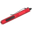 MICROTECH UTX-85 Daytona D/E Red Full Serrated Inlay CF OTF rugós bicska - 126-3RDCFIS
