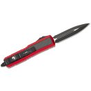 MICROTECH UTX-85 Daytona D/E Red Full Serrated Inlay CF OTF rugós bicska - 126-3RDCFIS