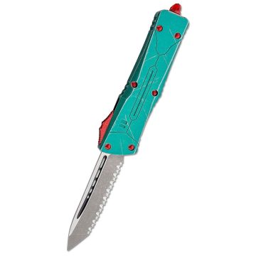 MICROTECH Combat Troodon T/E Bounty Hunter Serrated OTF rugós bicska - 144-12BH