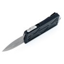MICROTECH Exocet D/E Black Handle Stonewash OTF rugós bicska - 157-10