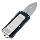 MICROTECH Exocet D/E Black Handle Stonewash OTF rugós bicska