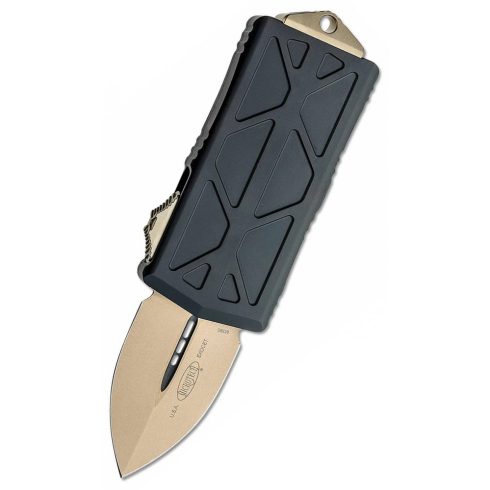 MICROTECH Exocet D/E Black Handle Bronze OTF rugós bicska