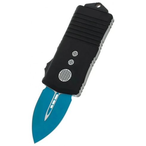 MICROTECH Exocet D/E Black Handle Blue Standard OTF rugós bicska