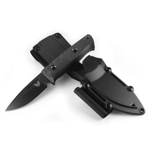 BENCHMADE Mini Bushcrafter Carbon Fiber AllBlack túlélőkés - 165BK