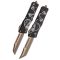 MICROTECH Combat Troodon Hellhound and Warhound Death Card Set Apocalyptic Bronze OTF rugós bicska