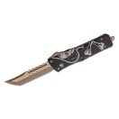 MICROTECH Combat Troodon Hellhound and Warhound Death Card Set Apocalyptic Bronze OTF rugós bicska
