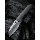 WE KNIFE High-Fin Hakkapella Damascus Titanium zsebkés - 22005-DS1