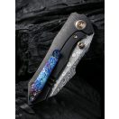 WE KNIFE High-Fin Hakkapella Damascus Titanium zsebkés - 22005-DS1