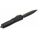MICROTECH UTX-85 D/E DLC Damascus Black OTF rugós bicska - 232-16DLCTSH