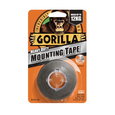 GORILLA Heavy Duty Mounting Black Tape Fekete Kétoldalas Ragasztószalag Kültérre is