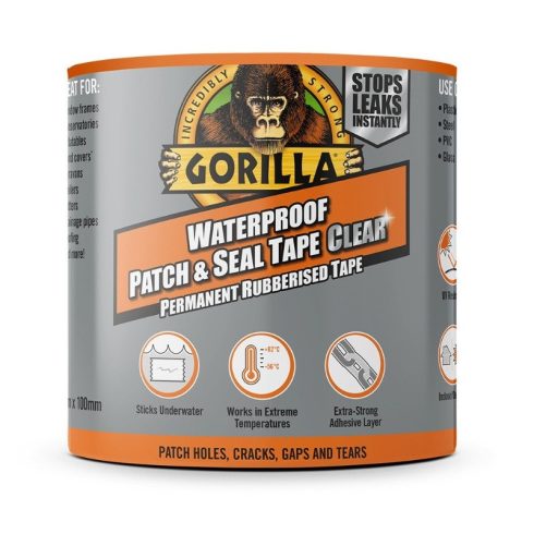 GORILLA Waterproof Patch and Seal Tape Clear átlátszó Vízálló Foltozó Tömítő Ragasztószalag 