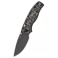 KIZER Glaux Vortex Pattern Micarta Gray PVD Stonewashed zsebkés - 3801A2