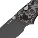 KIZER Glaux Vortex Pattern Micarta Gray PVD Stonewashed zsebkés