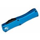 MICROTECH Hera Blue D/E Black Full Serrated OTF rugós bicska