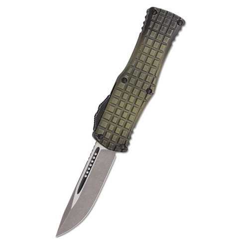 MICROTECH Hera S/E Apocalyptic Frag Grenade Green Standard OTF rugós bicska