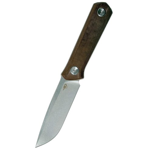 BESTECH Hedron Brown Micarta fixpengés - BFK02D