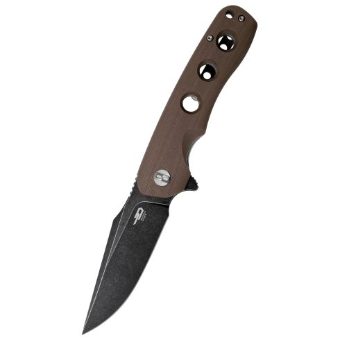 BESTECH Arctic Brown G-10 Black Stonewash zsebkés - BG33D-2