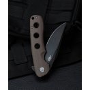 BESTECH Arctic Brown G-10 Black Stonewash zsebkés - BG33D-2