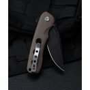 BESTECH Arctic Brown G-10 Black Stonewash zsebkés - BG33D-2