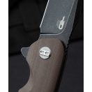 BESTECH Arctic Brown G-10 Black Stonewash zsebkés - BG33D-2
