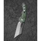 BESTECH Skirmish Damascus Green G-10 Damascus Blade zsebkés
