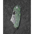 BESTECH Skirmish Damascus Green G-10 Damascus Blade zsebkés