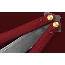 BENCHMADE Balisong Necron Ruby Red G-10 pillangókés