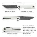 BESTECHMAN Dundee White G-10 & Gray Blade zsebkés - BMK01I