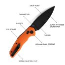 BESTECHMAN Ronan Orange G-10 Black Stonewashed zsebkés - BMK02H