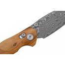 BESTECH Ronan Damascus Olive Wood zsebkés